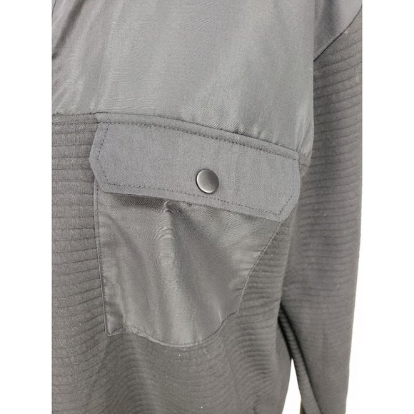 Nomad by Craft Flow Men's Black Pullover Jacket Fleece 1/4 Snap Up Sweater Large - Picture 8 of 13